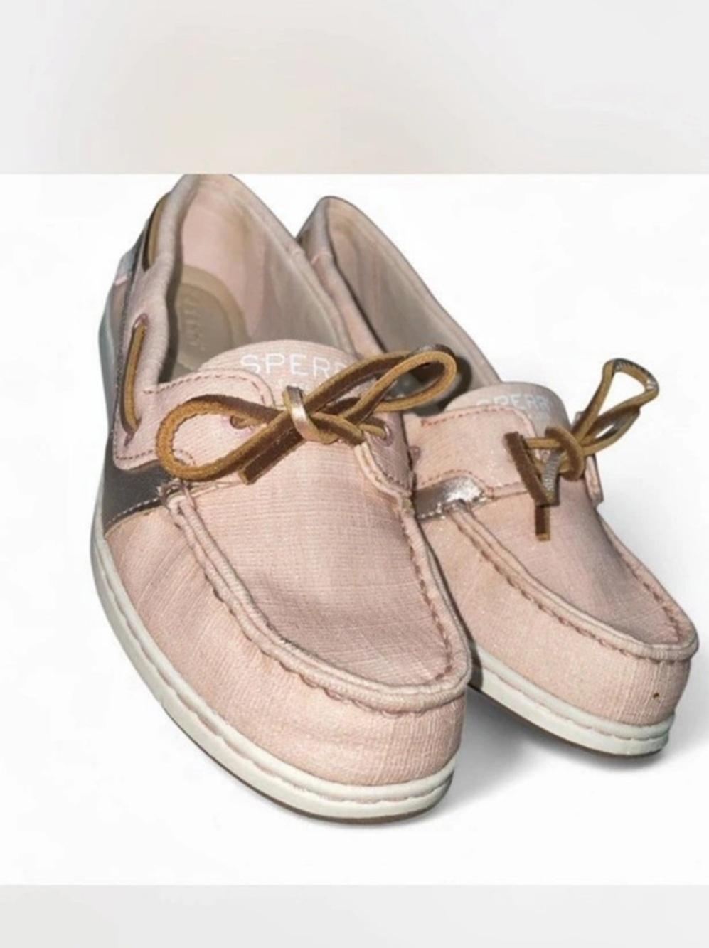 Sperry Top-Sider Women's Starfish 1-Eye Boat Shoes Pink Silver Size 8 STS88620